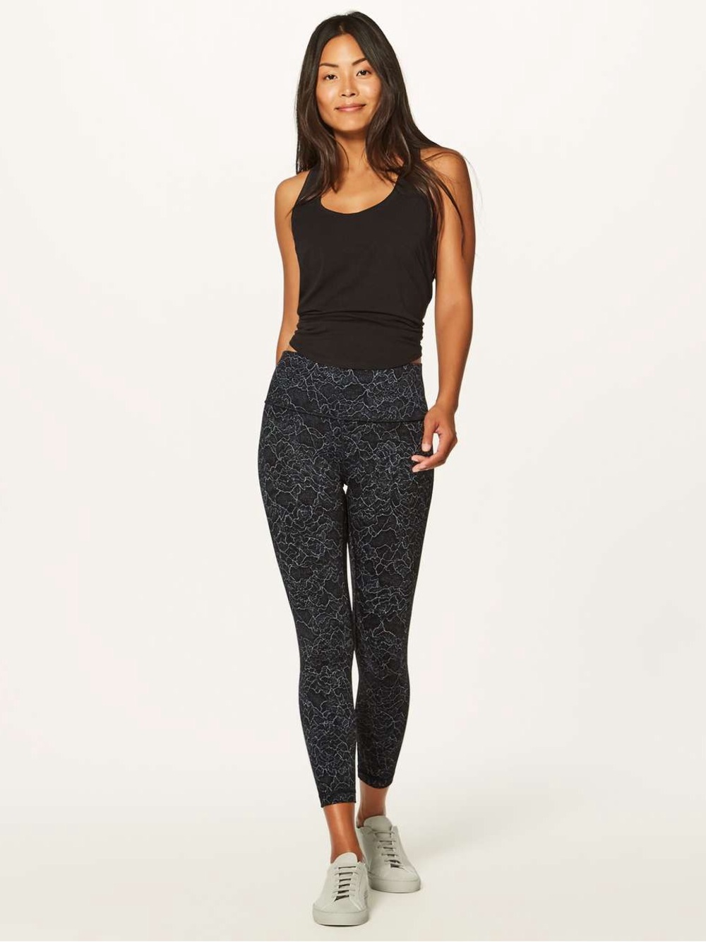 Lululemon Align Pant II 25” Lacescape Dark Cast Black Women’s 2